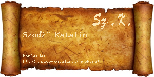 Szoó Katalin névjegykártya