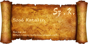 Szoó Katalin névjegykártya
